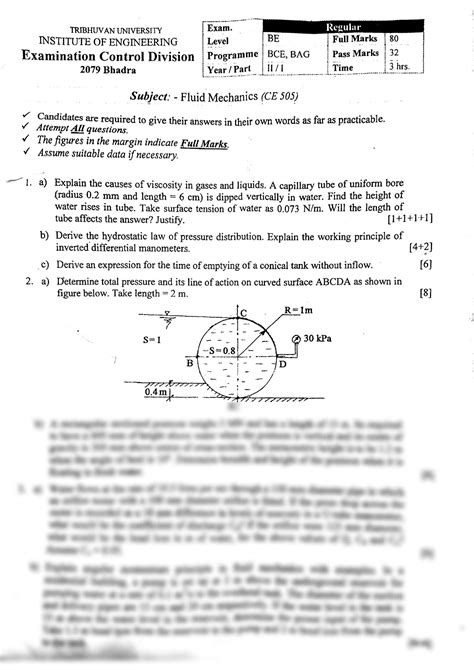 Read Online Fluid Mechanics Question Papers 