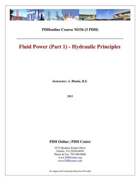 Read Online Fluid Power Part 1 Hydraulic Principles 