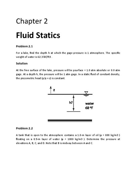 Full Download Fluid Statics Problems And Solutions File Type Pdf 