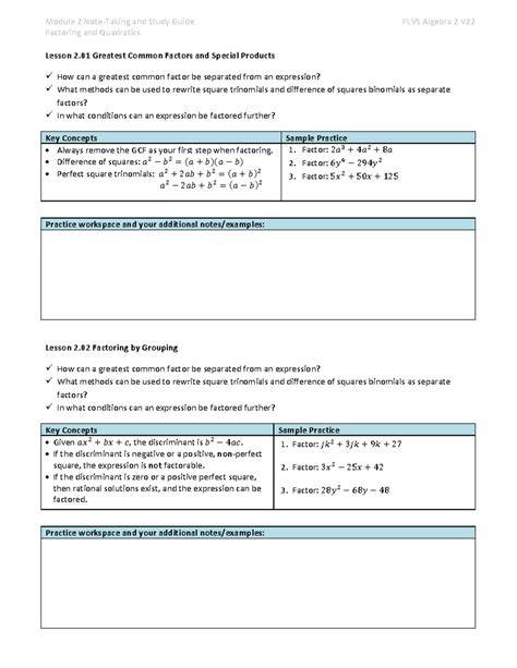 flvs algebra module 2 pretest answers