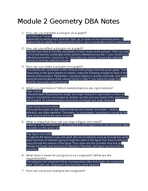flvs geometry dba answers