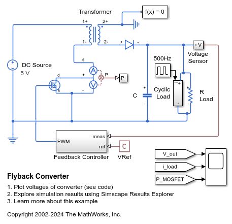 flyback converter matlab simulink