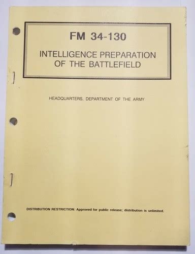 Fm 34 130 Intelligence Preparation Of The Battlefield