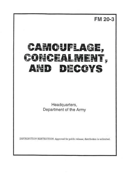 Read Online Fm 20 3 Camouflage Concealment And Decoys 