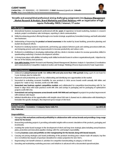 fmcg sales resume
