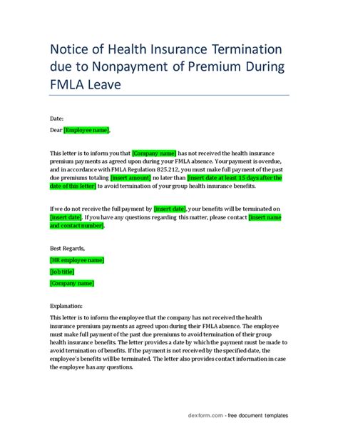 Fmla Termination Letter