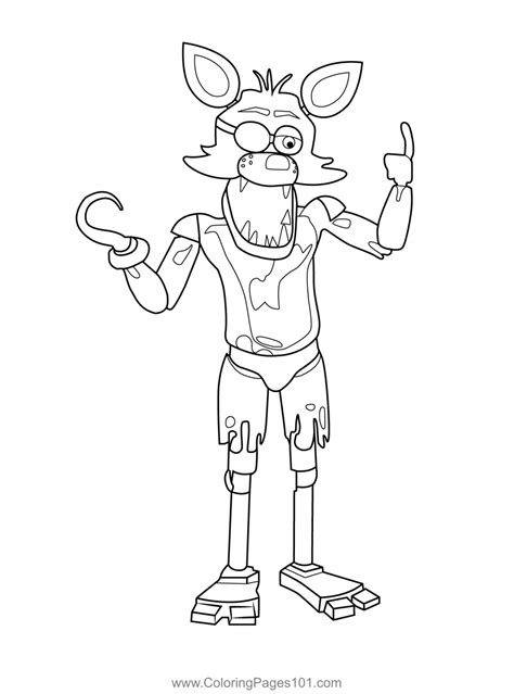Withered Foxy Five Nights at Freddy's coloring page - Download, Print or  Color Online for Free