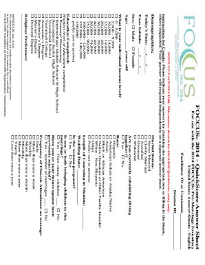Foccus Inventory Questions