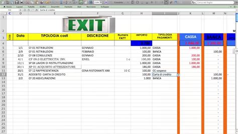 foglio excel contabilità