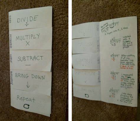 foldables for long division steps