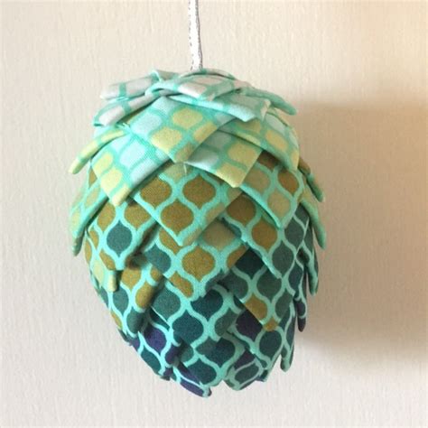folded fabric pinecone ornament