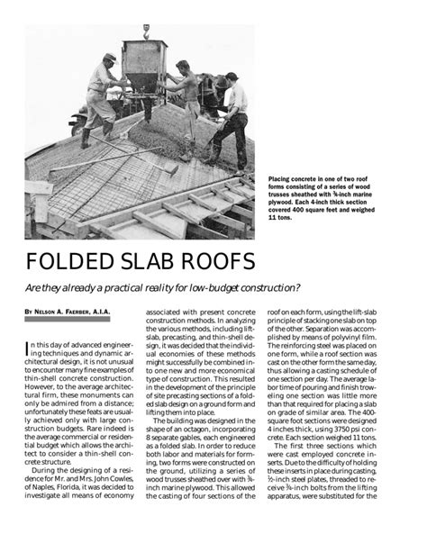 folded slab roofs concrete construction inc