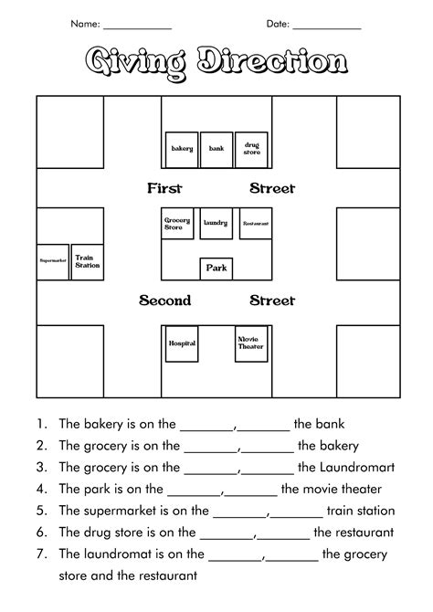 Follow Directions Worksheet 5th Grade   Follow The Directions Street Map Worksheet For 5th - Follow Directions Worksheet 5th Grade