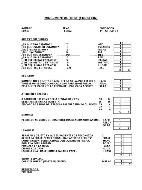 Folstein Test Pdf
