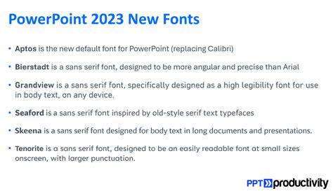 font powerpoint free