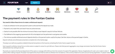 Fontan Casino table games!