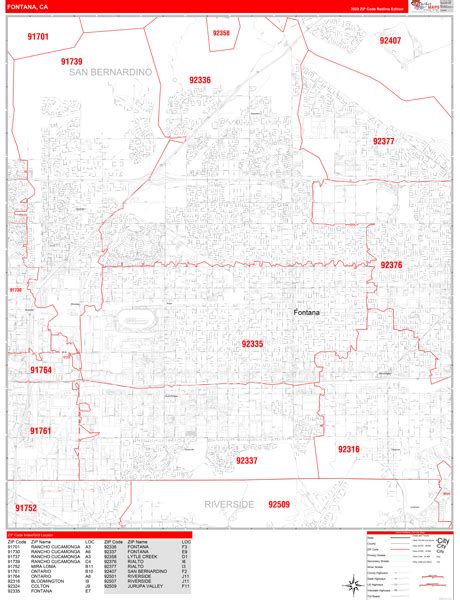 fontana california zip code