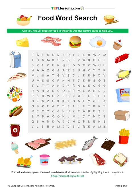 Food Amp Drink Word Search Brainzilla Easy Food Word Search - Easy Food Word Search