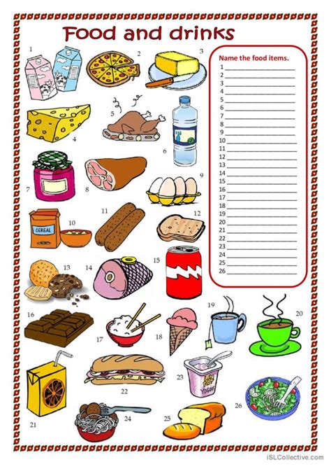 Food And Drinks Worksheets And Online Exercises Food Worksheet For Grade 3 - Food Worksheet For Grade 3