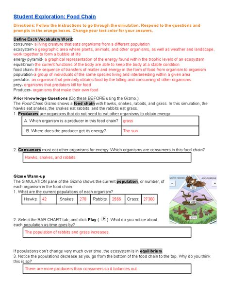 food chain gizmo answer