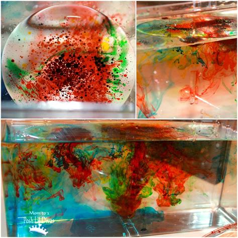 Food Coloring Experiment With Oil And Water Science Food Coloring Science Experiment - Food Coloring Science Experiment