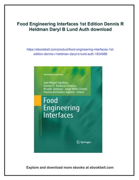 Food Engineering Interfaces Food Engineering Series
