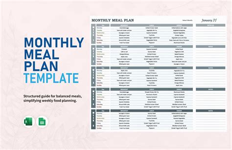 Food Plan Template Excel