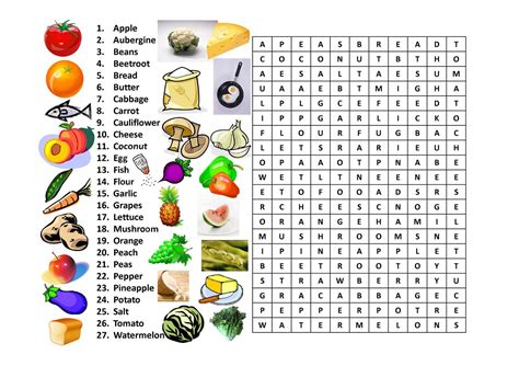 Food Word Search Puzzles Free 101 Activity Easy Food Word Search - Easy Food Word Search
