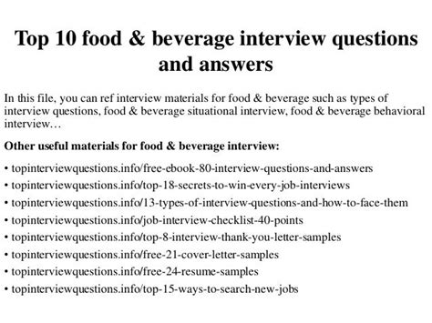 Download Food And Beverage Questions And Answers Homeedore 