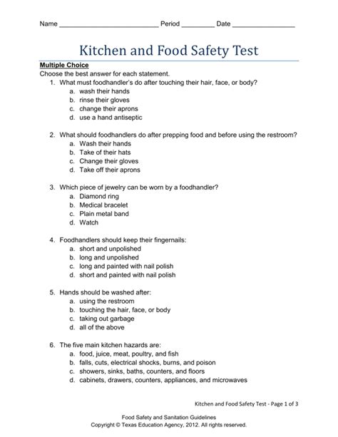 Full Download Food Safety Test Questions And Answers 