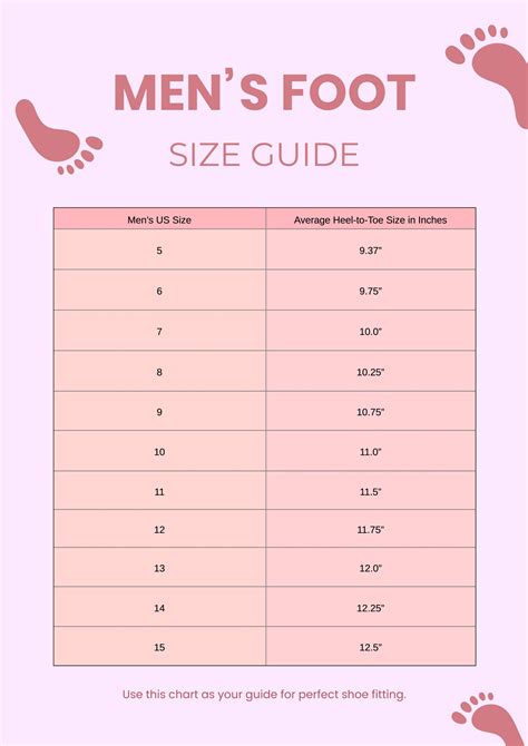 Foot Size Chart For Men