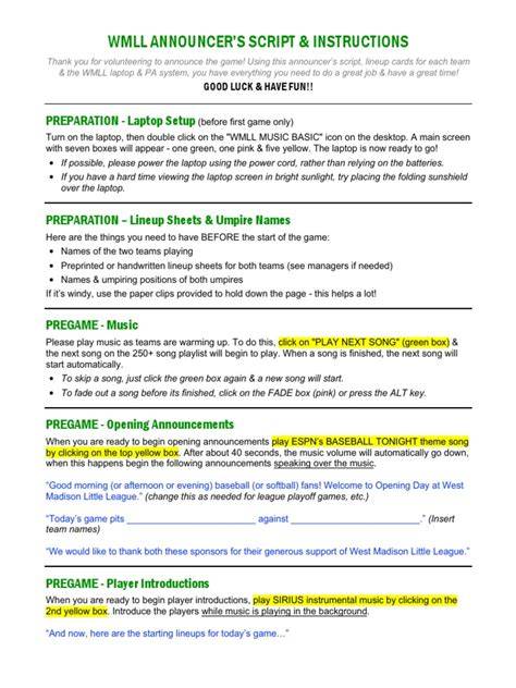 football announcers script