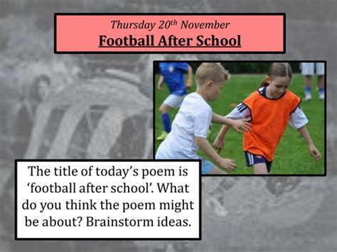 Full Download Football After School Poem Analysis 