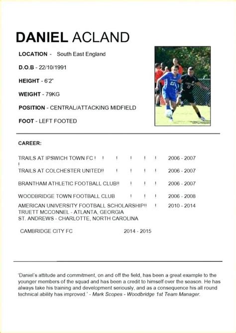 Read Football Player Cv Example Goufangore 