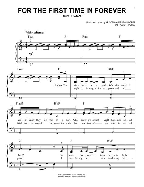 Full Download For The First Time In Forever Sheet Music 