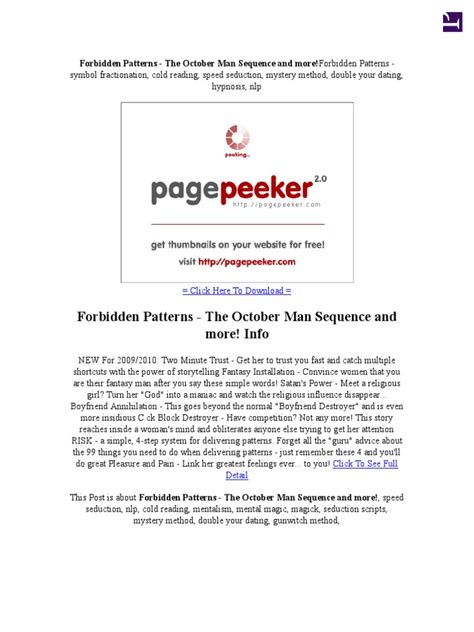 Download Forbidden Patterns Including October Man Sequence Pdf 