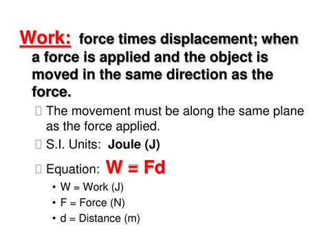 Force Times Displacement