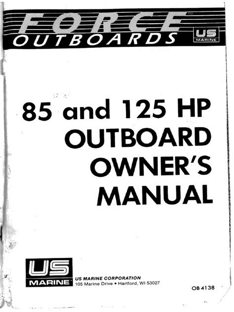 Read Force 85 125 Hp Outboard Owners Manual Pdf 