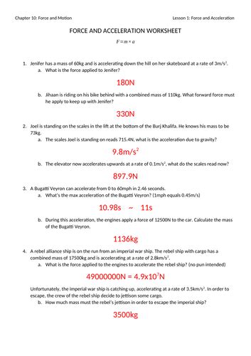 Read Force And Acceleration Answer Key 