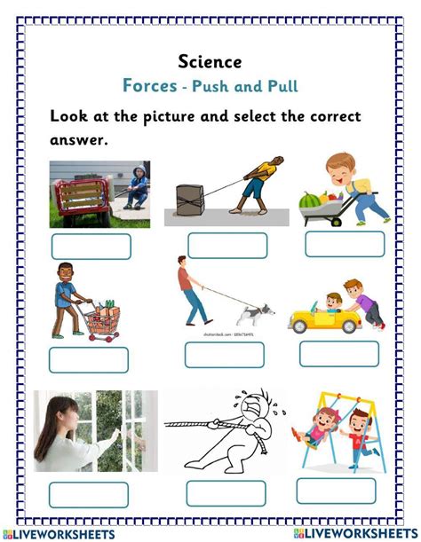 Forces Push And Pull Worksheet Live Worksheets Push And Pull Worksheet - Push And Pull Worksheet