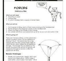 Forces Science Experiment F01 Gravity Making Parachutes Parachute Science Experiment - Parachute Science Experiment