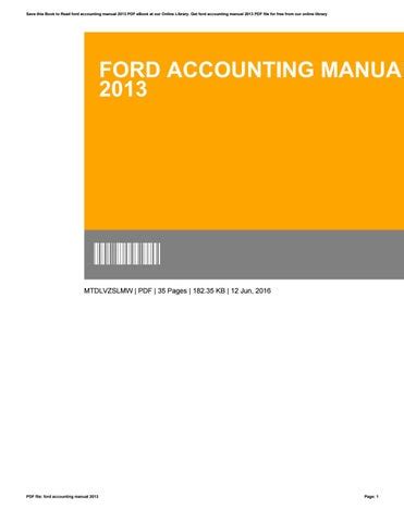 Read Online Ford Accounting Manual Extpdf 