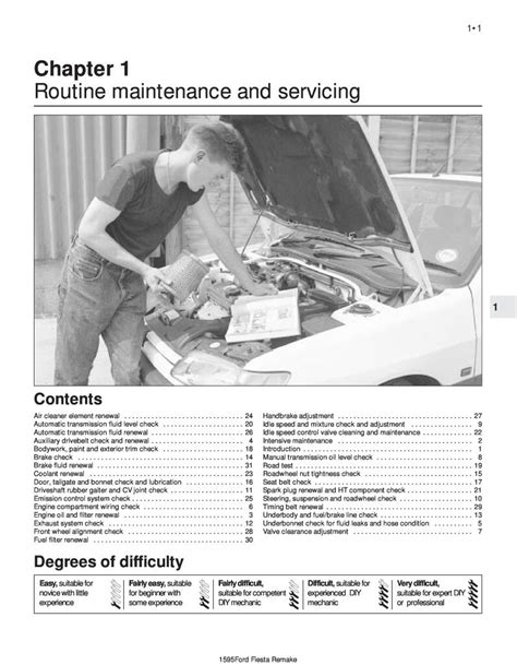 Read Ford Fiesta 1995 Maintenance Guide 