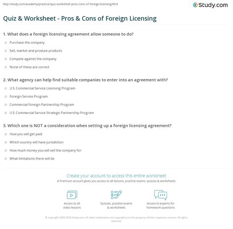 Foreign Licensing
