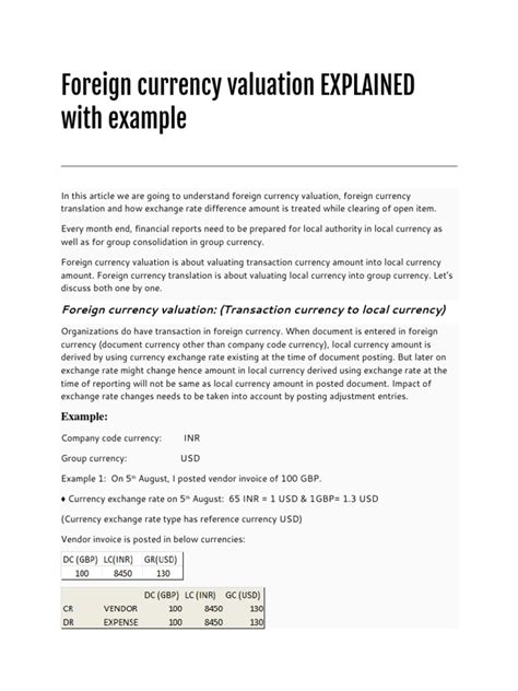 Read Online Foreign Currency Valuation Configuration Guide 