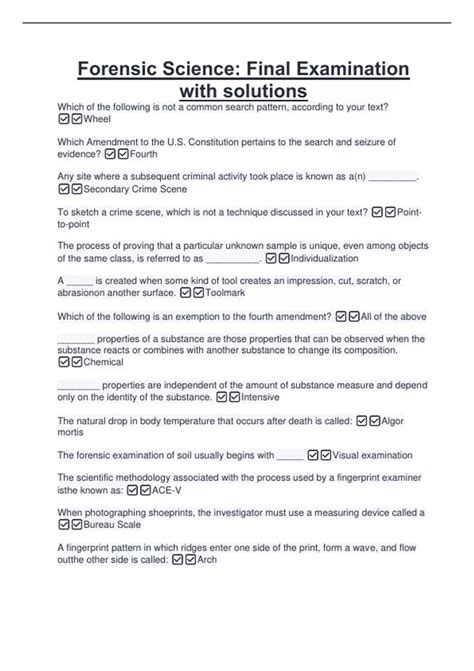 forensic final examination question