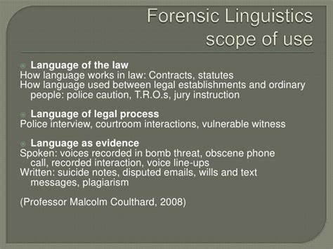 Forensic Linguistics Definition