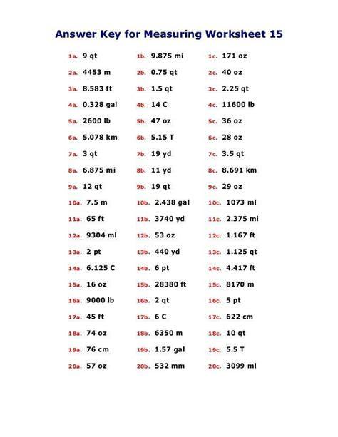 forensic metrics and measurement answer sheet
