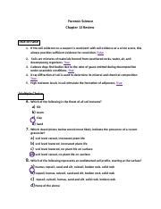 Forensic Science Chapter 13 Review Questions Answers