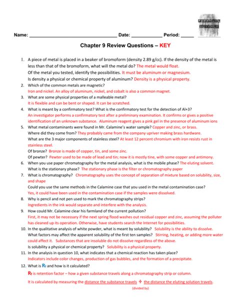 forensic science chapter 9 review questions answers